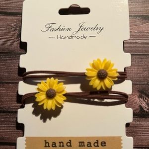 Handmade Sunflower Hair-ties